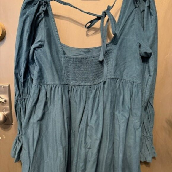 Pilcro Square-Neck Corduroy Babydoll Mini Dress - Picture 11 of 16